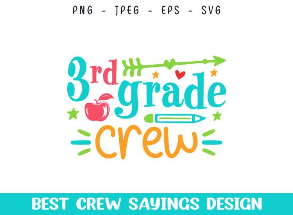 3rd Grade School Crew SVG: Graphics for Crafts