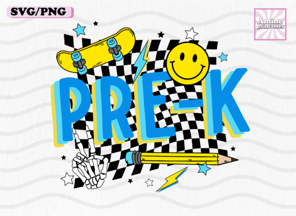 Pre K Skater SVG: Retro Graphics for Crafts