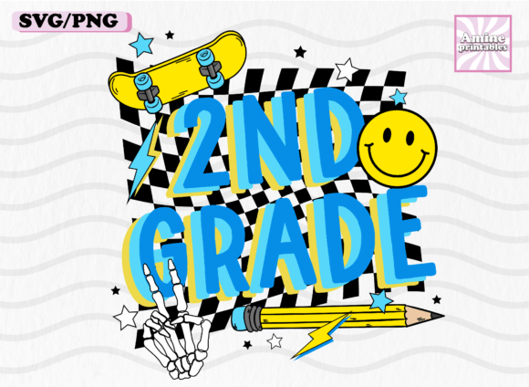 Second Grade Retro Boy Pencil SVG for Crafts & Graphics