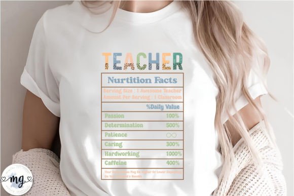 Teacher Nutrition Facts SVG for Crafts & Graphics