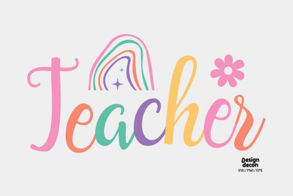 Teacher Retro Boho SVG for Crafts & Graphics